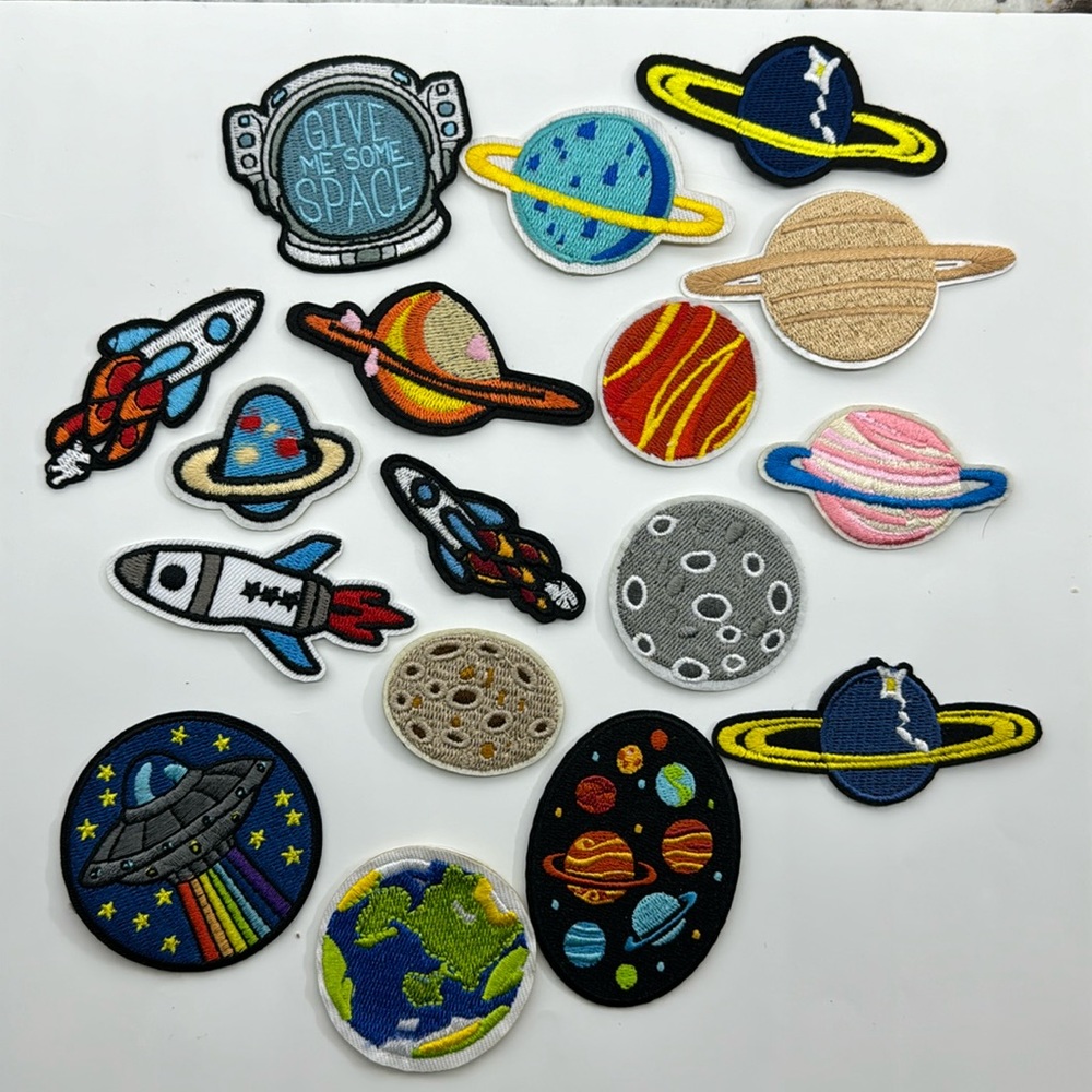 Lot of 17 space themed iron on patches